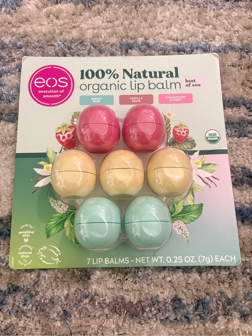 eos 100% Natural Organic Lip Balm 7 pack!